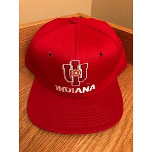 NOS Vintage Indiana University Red Snapback Hat Twins Enterprise (a82)
